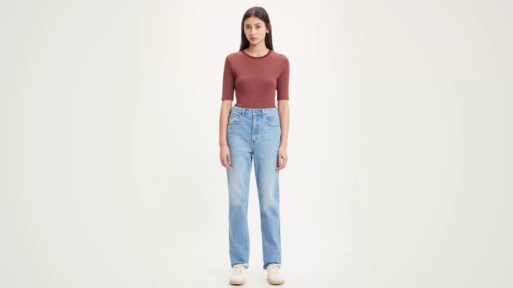 Hot 70'S High Slim Straight Jeans Dames Jeans