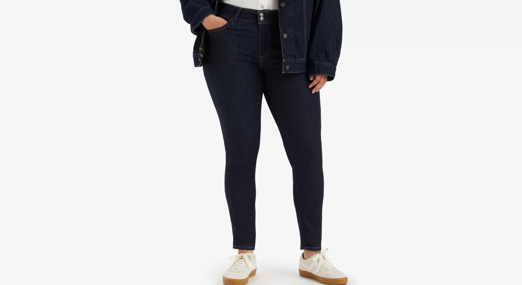 Fashion 711™ Skinny Jeans Met Dubbele Knoop Dames Jeans