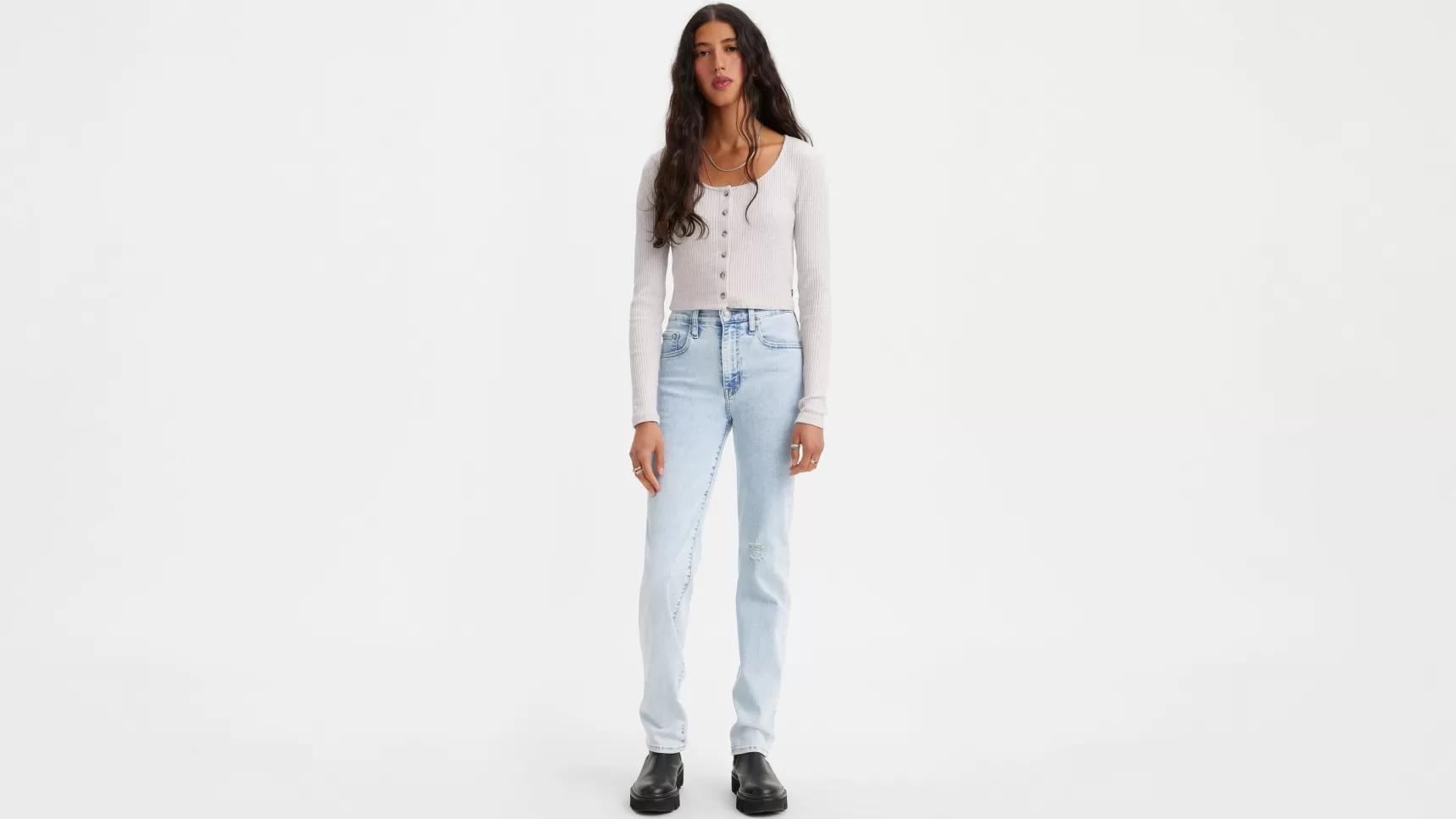 Fashion 724™ Rechte Jeans Met Hoge Taille Dames Jeans