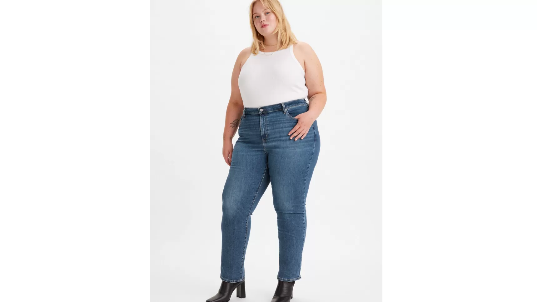 Clearance 724™ Rechte Jeans Met Hoge Taille (Plus Size) Dames Jeans