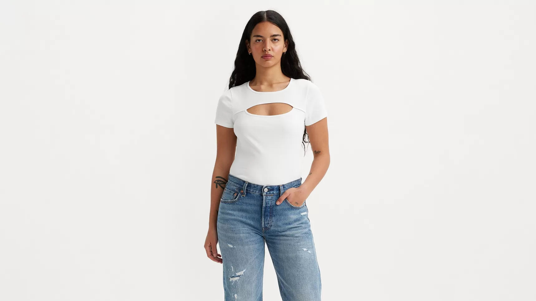 Discount Angel Cut Out Top Dames Tops & T-Shirts