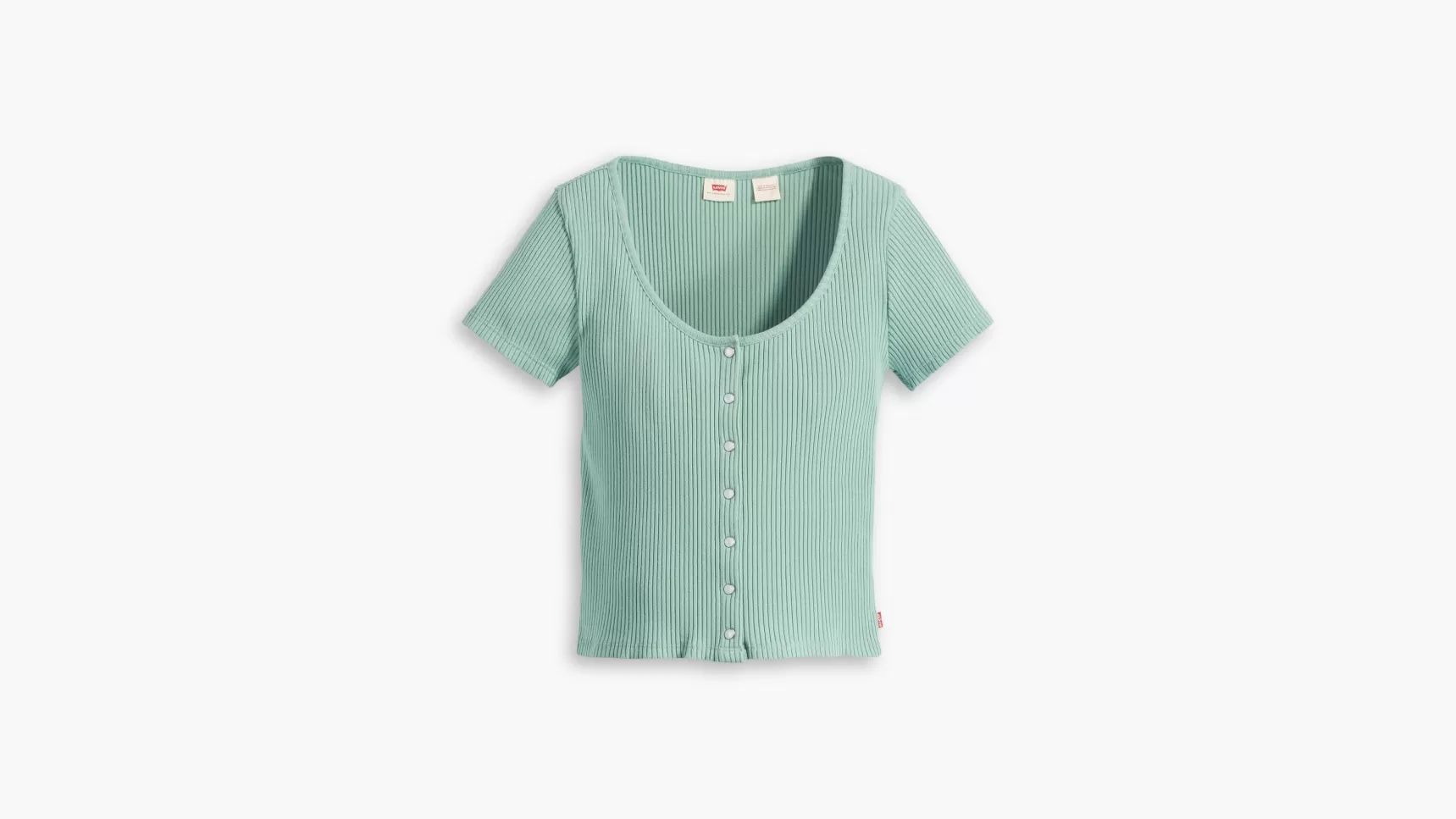 New Britt Top Met Korte Mouw En Kliksluiting Voorzijde Dames Tops & T-Shirts