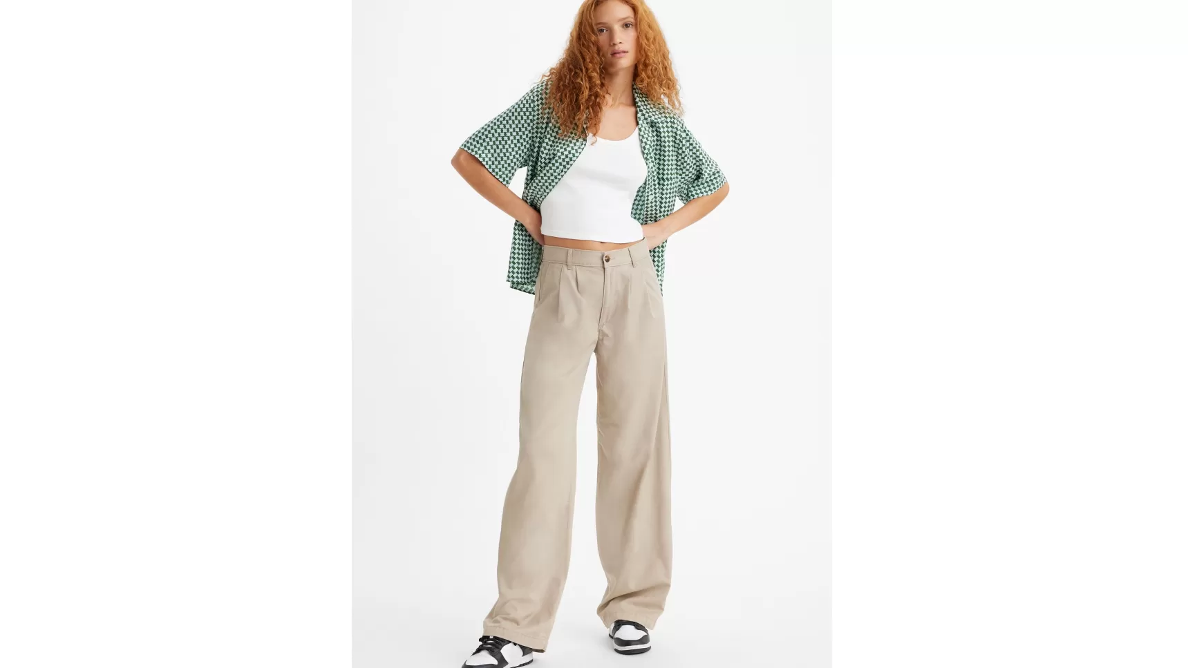 Outlet De Pleated Baggy Broek Met Hoge Taille Dames Broeken