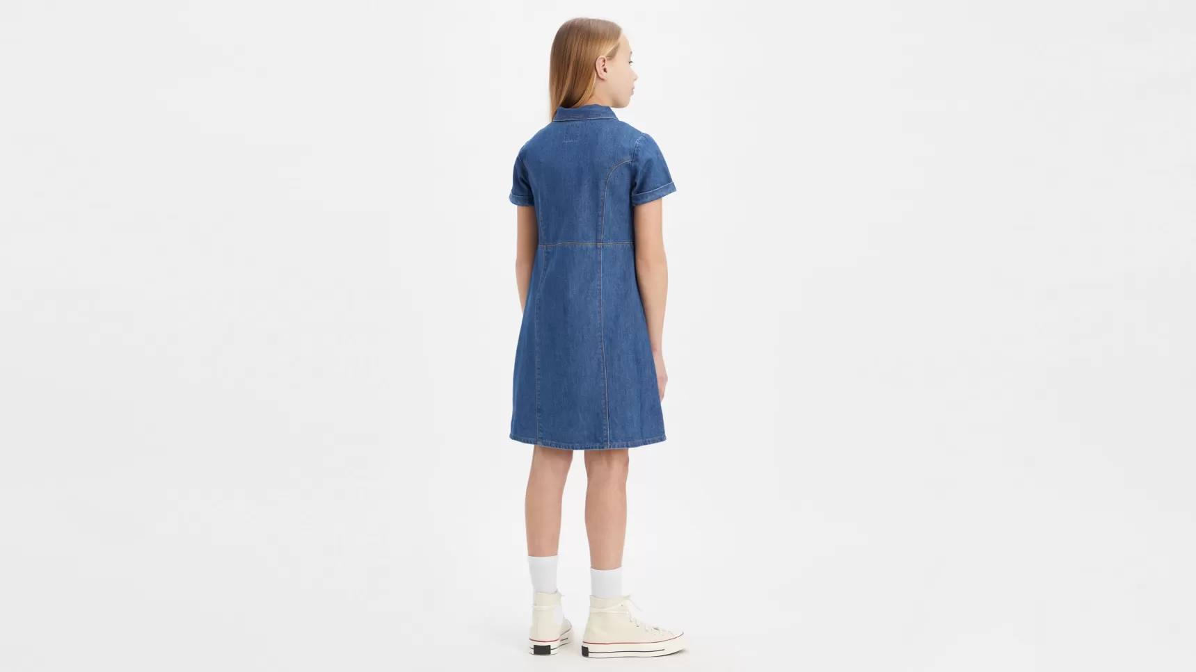 Online Denim Kleedje Met Knoopjes Vooraan Kinderen Tiener