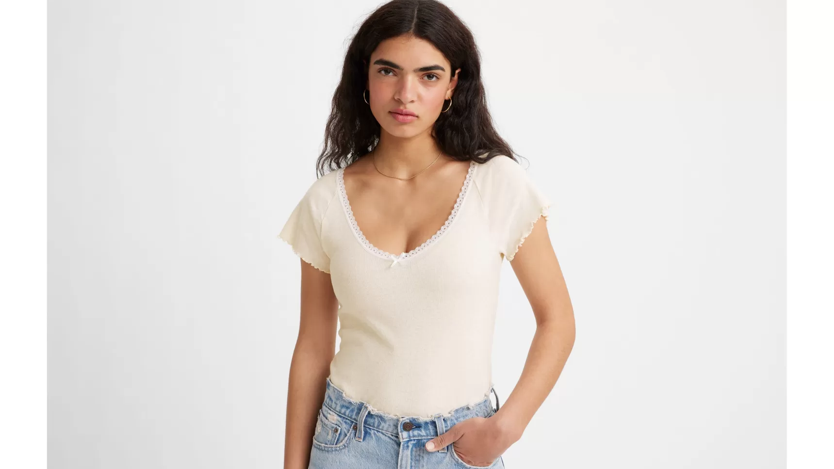 Online Dry Goods T-Shirt Met V-Hals Dames Tops & T-Shirts