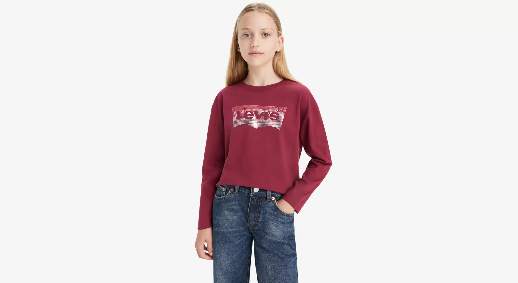 Hot Glitter Batwing T-Shirt Met Lange Mouwen Voor Tieners Kinderen Tiener