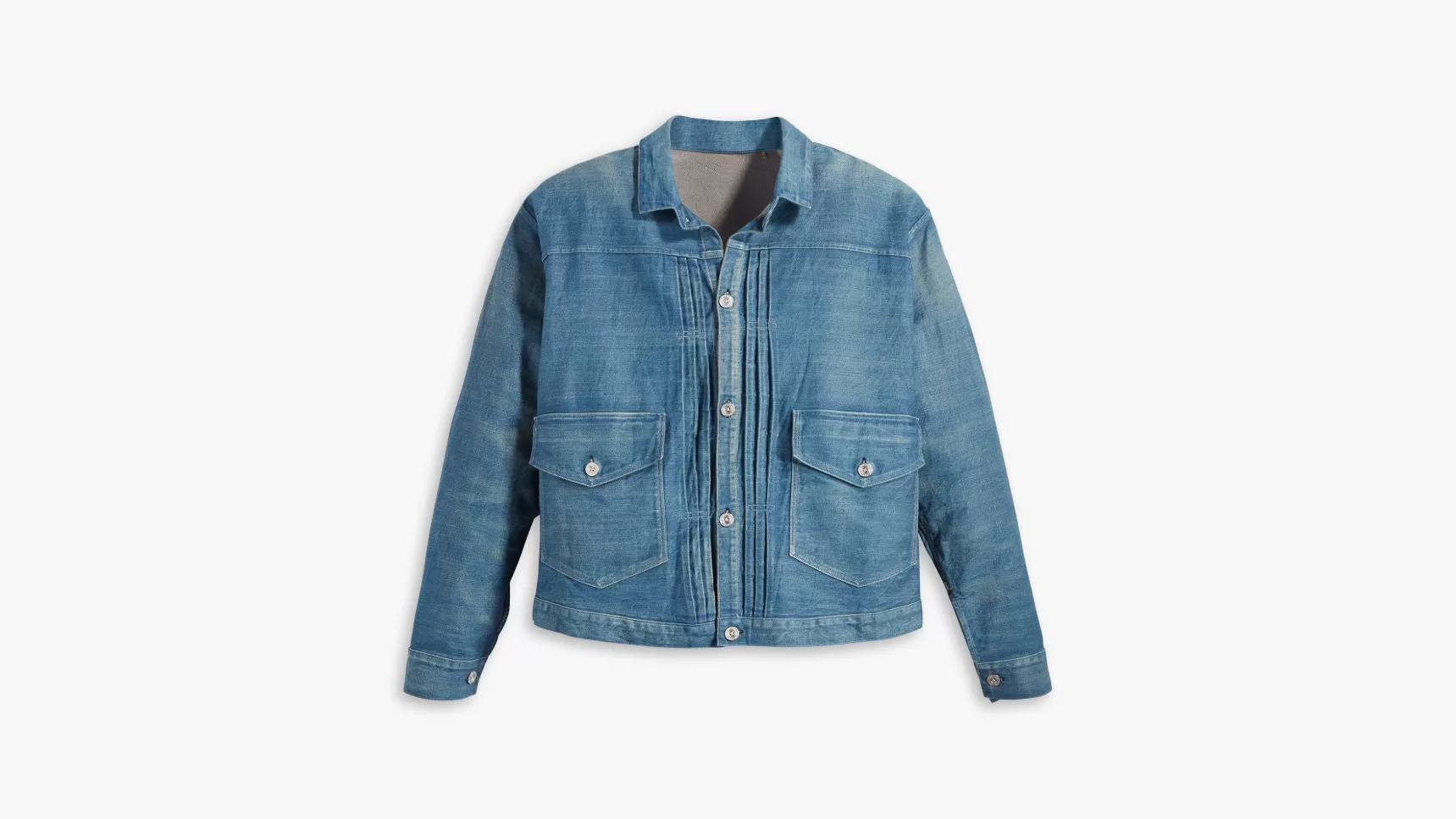 Store ® Vintage Clothing 1879 Pleated Blouse Jack Heren Spijkerjassen & Sherpas