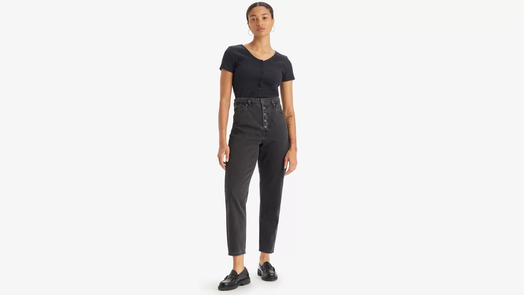 Cheap Notch Mom-Jeans Met Hoge Taille Dames Jeans