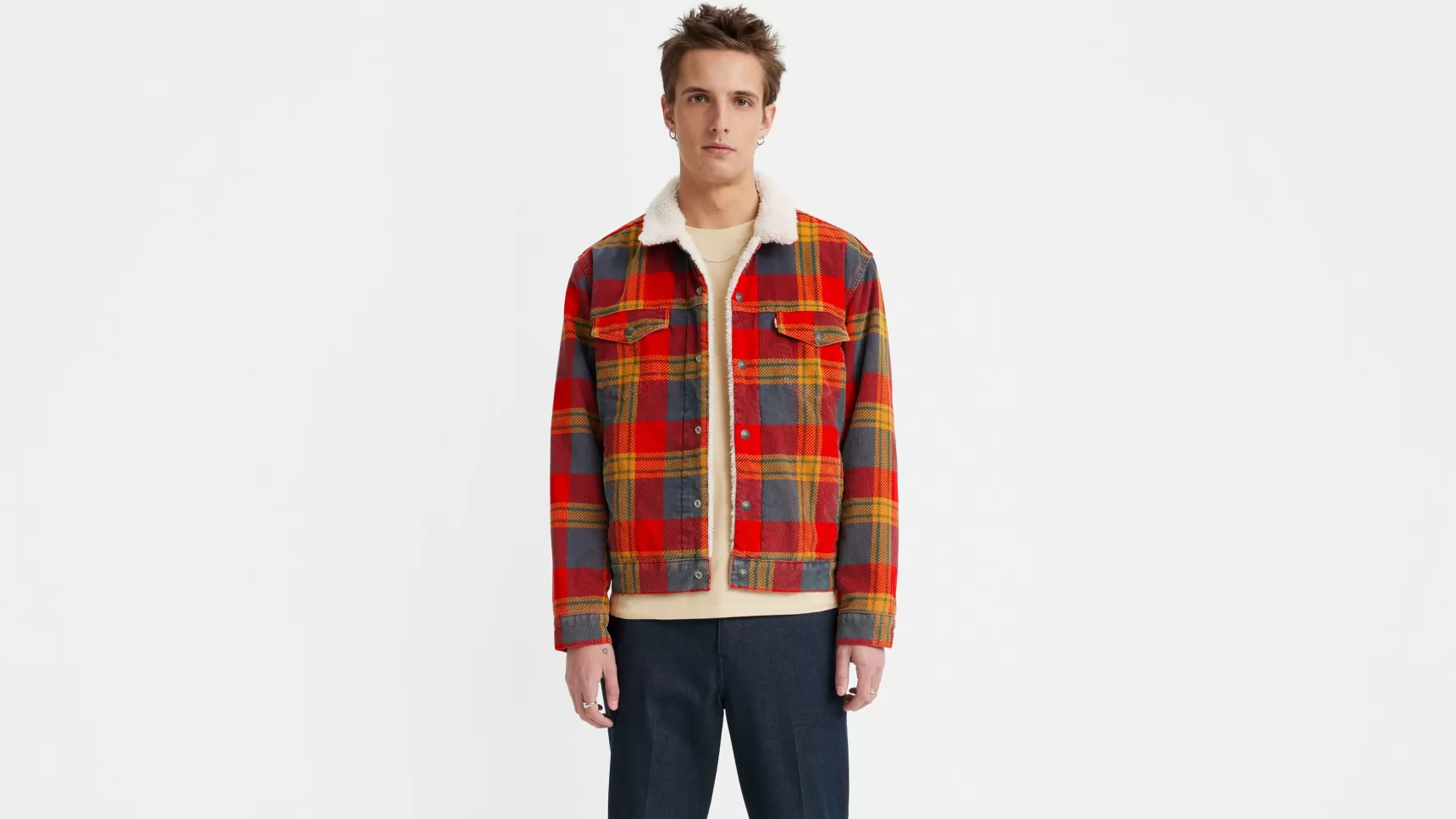 Best Sale Plaid Type Iii Sherpa Trucker Jack Heren Spijkerjassen & Sherpas