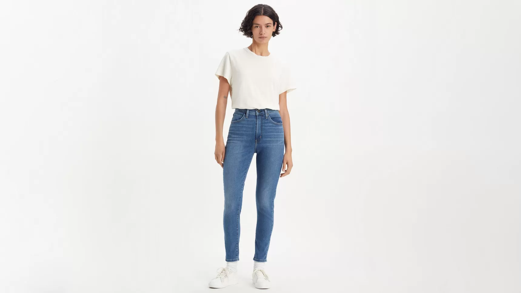 Outlet Retro High Skinny Jeans Dames Jeans