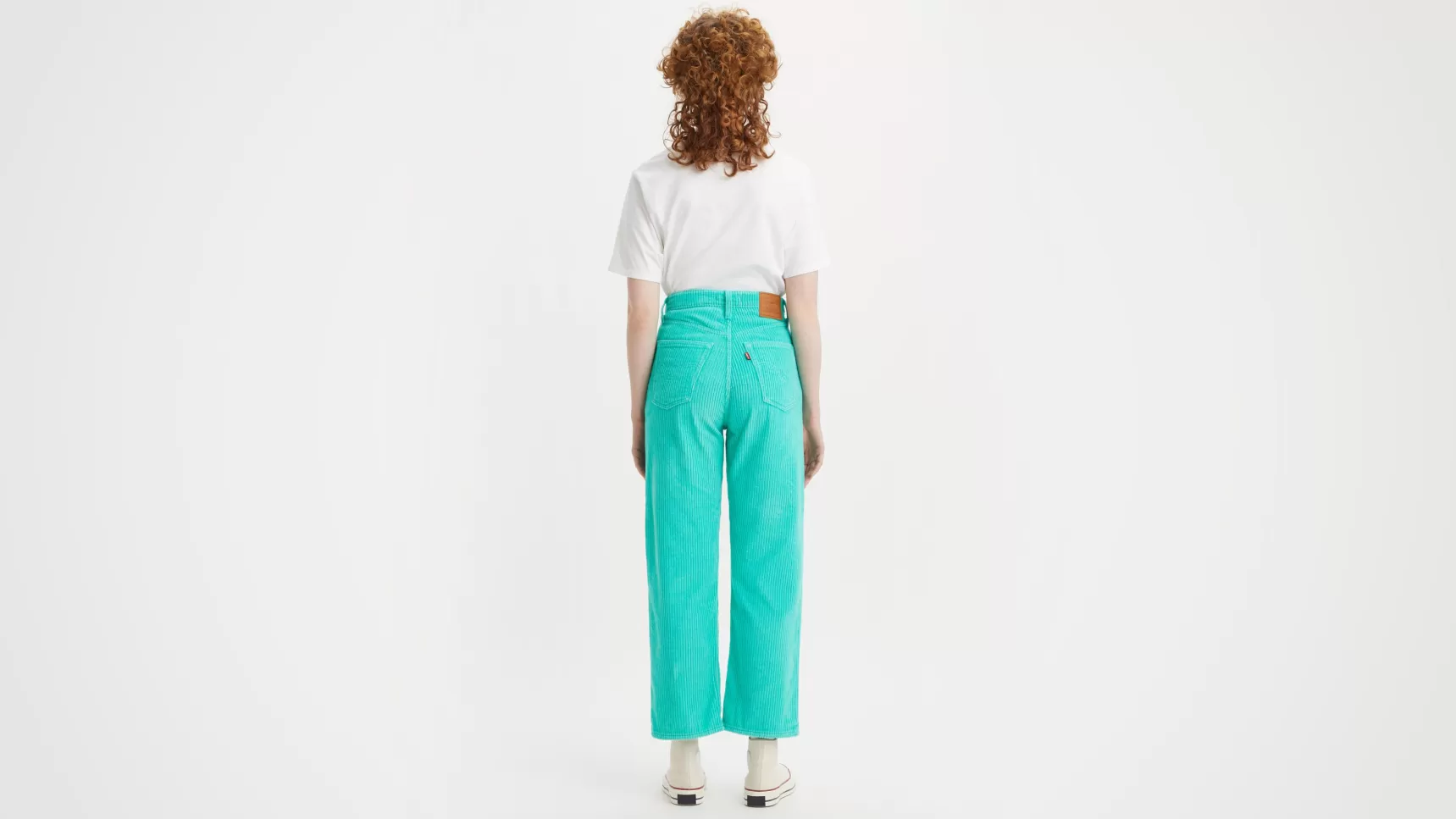 Fashion Ribcage Corduroy Broek Met Rechte Pijpen Tot De Enkel Dames Jeans