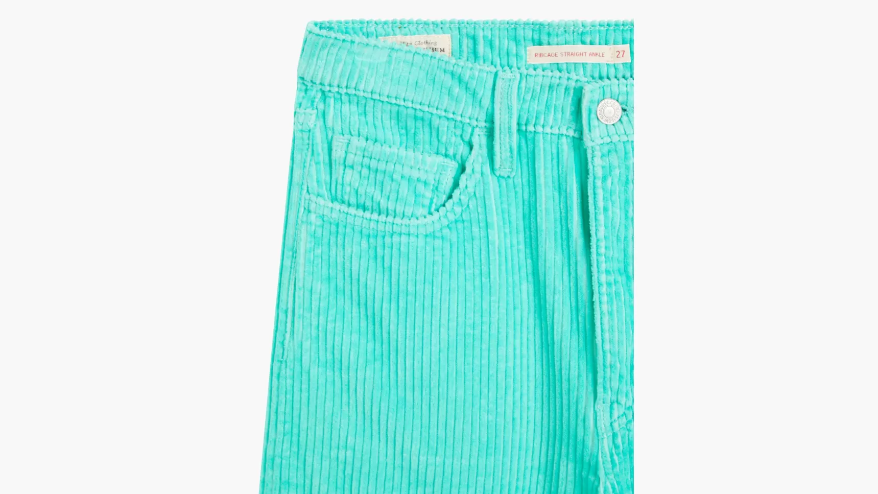 Fashion Ribcage Corduroy Broek Met Rechte Pijpen Tot De Enkel Dames Jeans