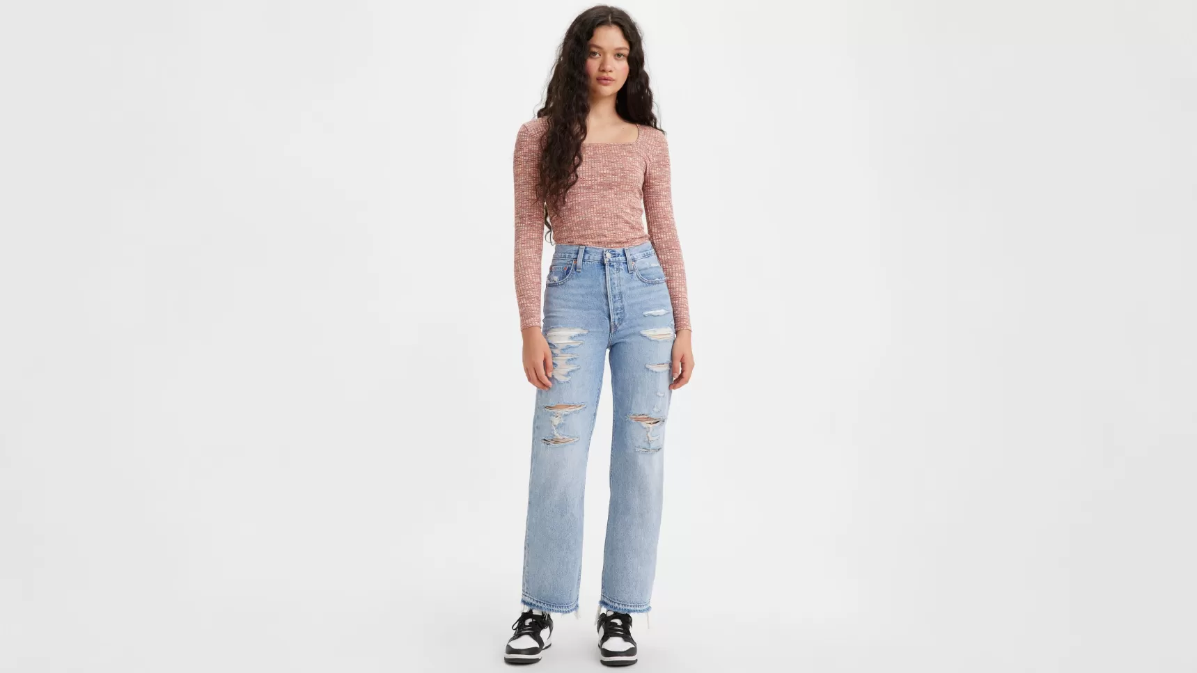 Clearance Ribcage Jeans Met Rechte Pijpen Dames Jeans