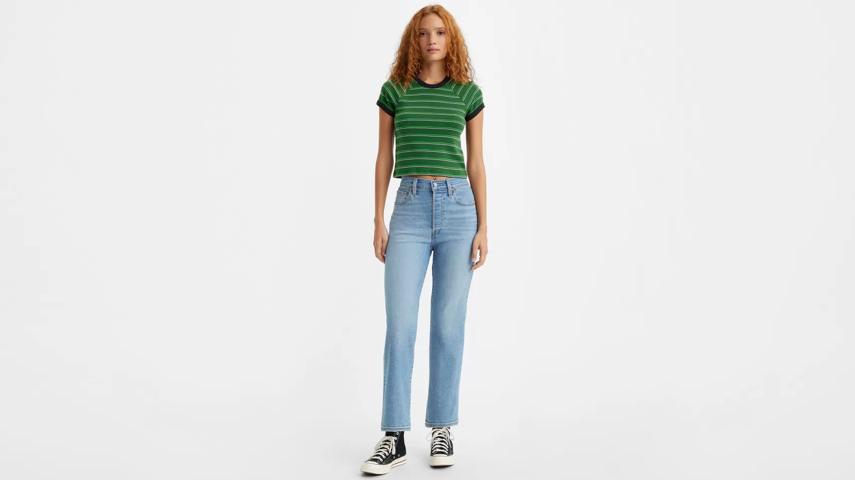 New Ribcage Jeans Met Rechte Pijpen Tot De Enkel Dames Jeans