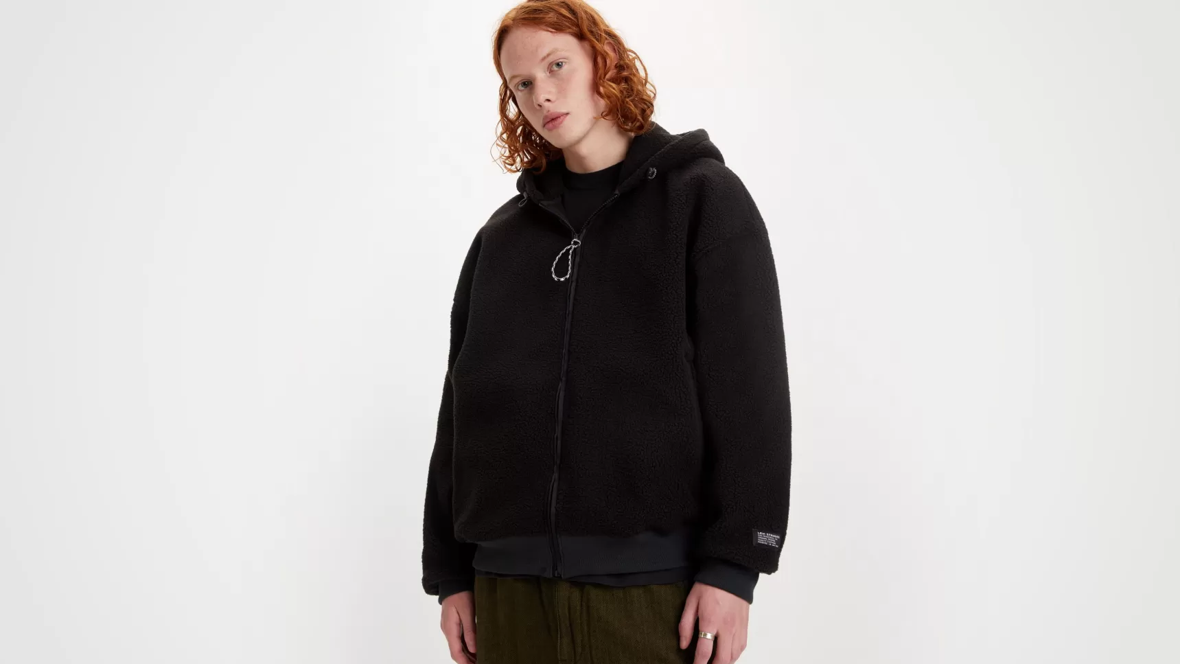 Online Sherpa Hoodie Met Doorlopende Ritssluiting Heren Truien & Sweaters