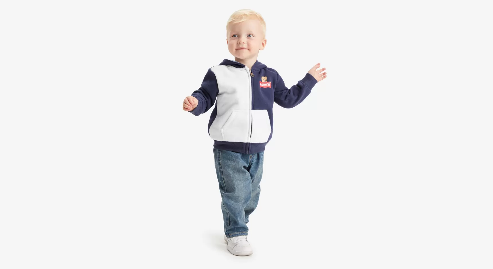 Discount Spliced Hoodie Met Rits Voor Baby'S Kinderen Baby