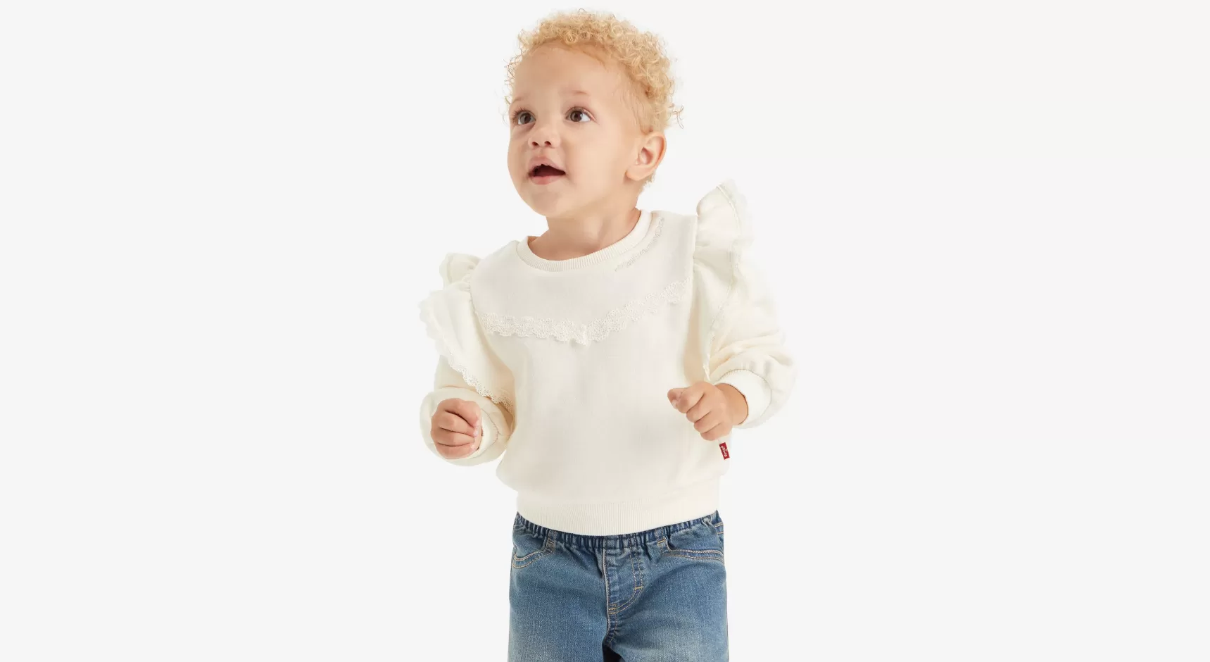 Outlet Sweatshirt Met Ronde Hals En Ruches Voor Baby'S Kinderen Baby