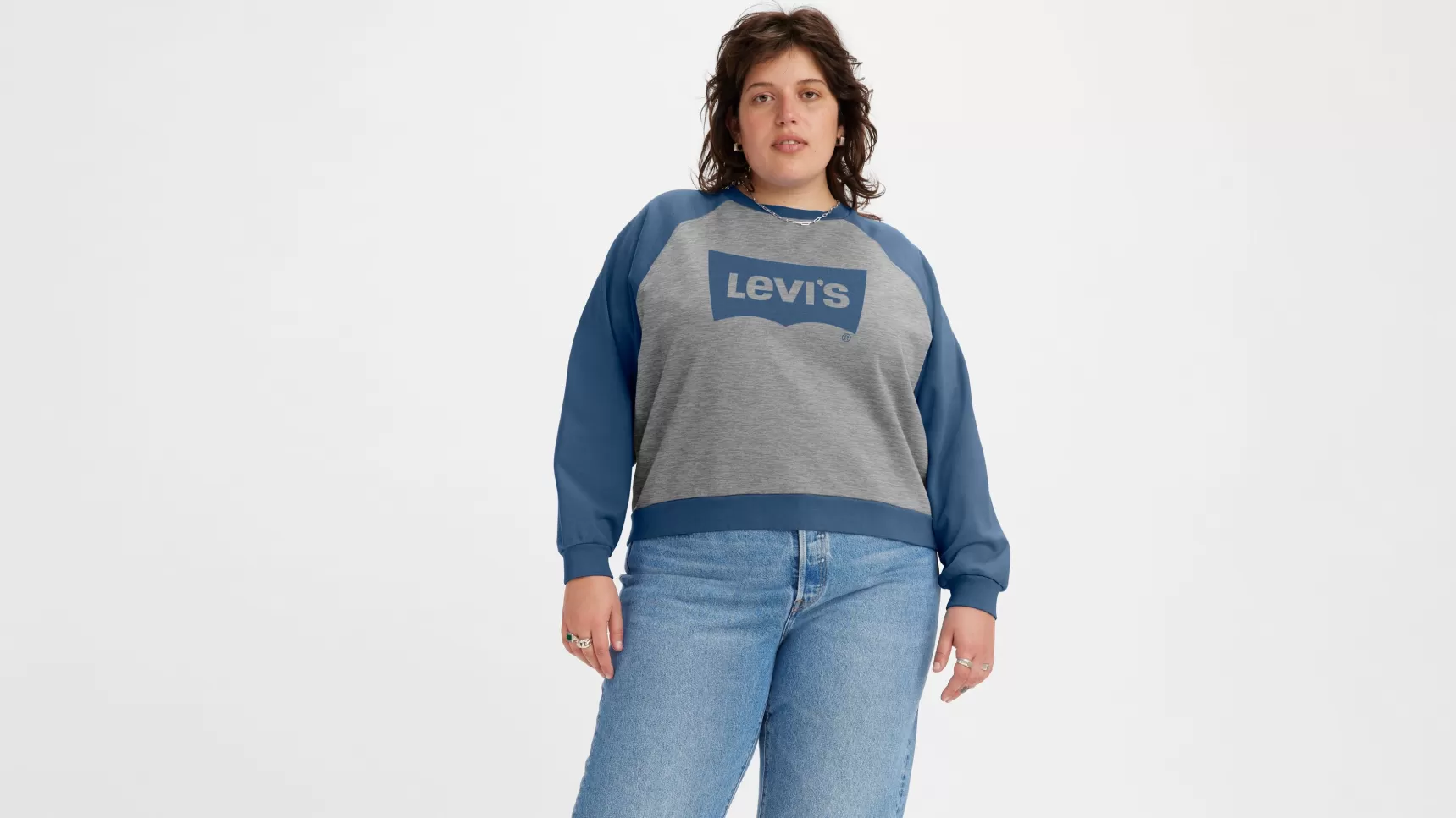 Shop Vintage Raglan Sweater Met Ronde Hals (Plus Size) Dames Truien & Sweaters