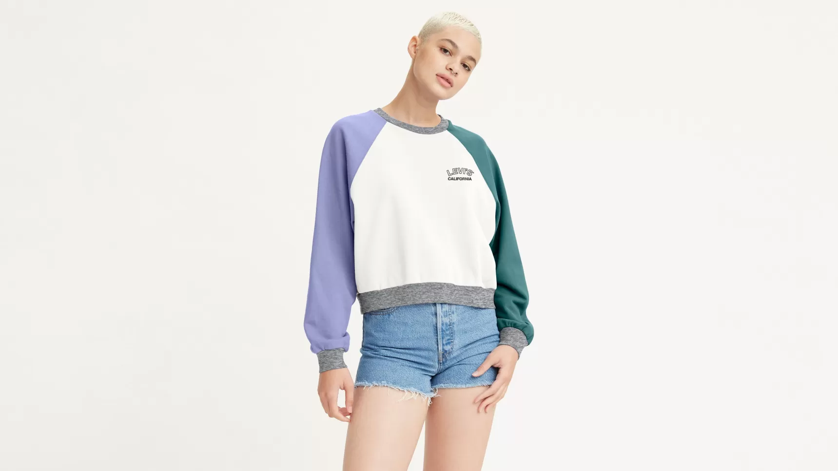 Cheap Vintage Raglan Sweatshirt Ronde Hals Dames Truien & Sweaters