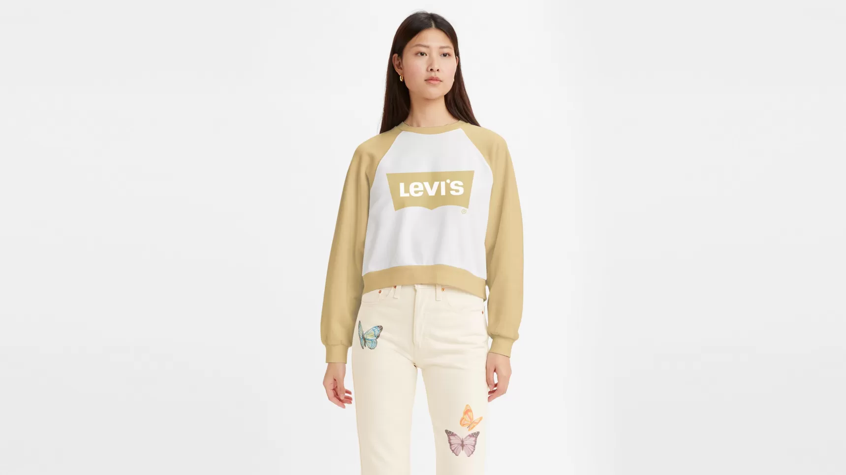 Outlet Vintage Raglan Sweatshirt Ronde Hals Dames Truien & Sweaters