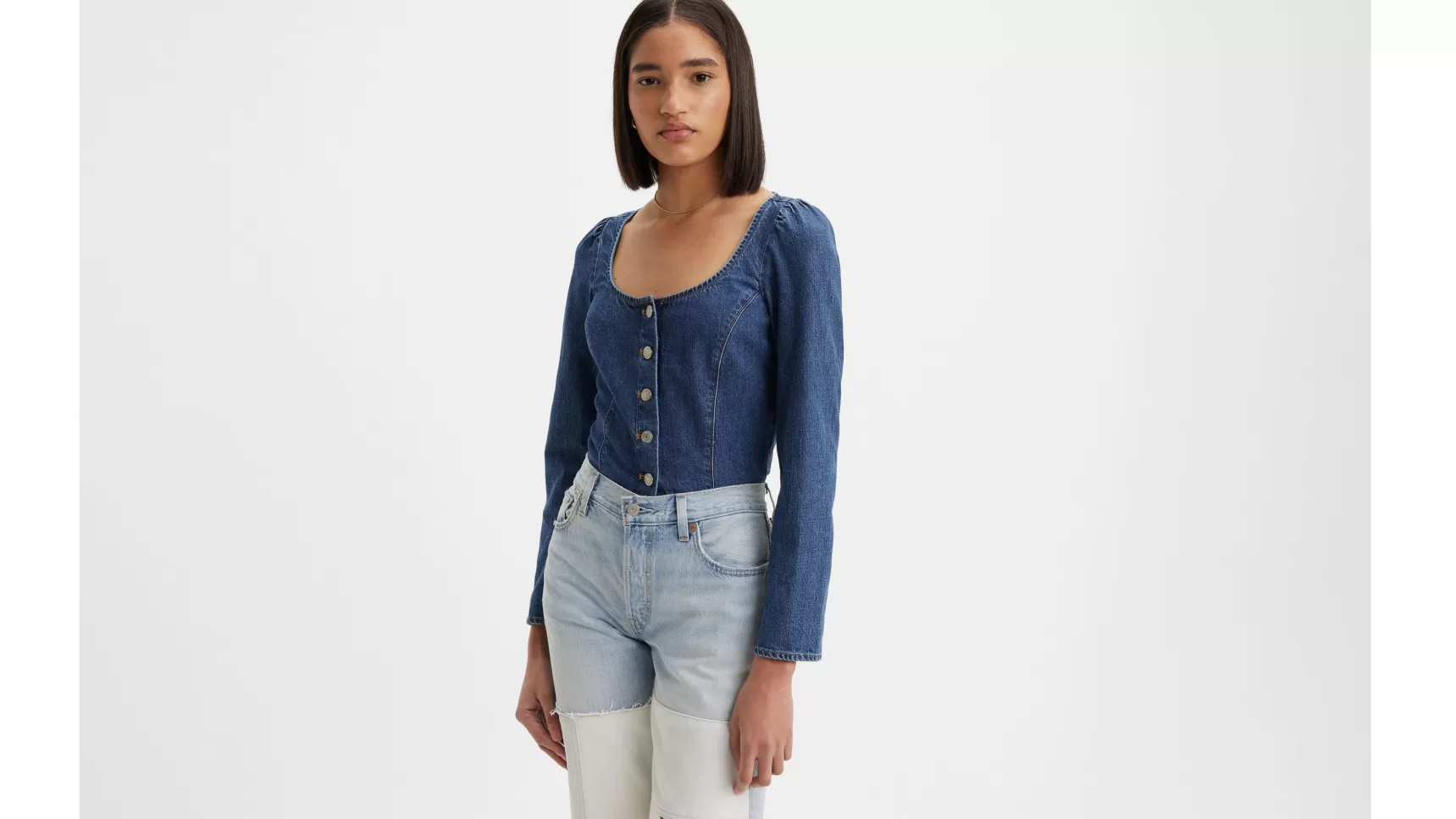 Clearance Western Corset Blouse Met Lange Mouw Dames Tops & T-Shirts