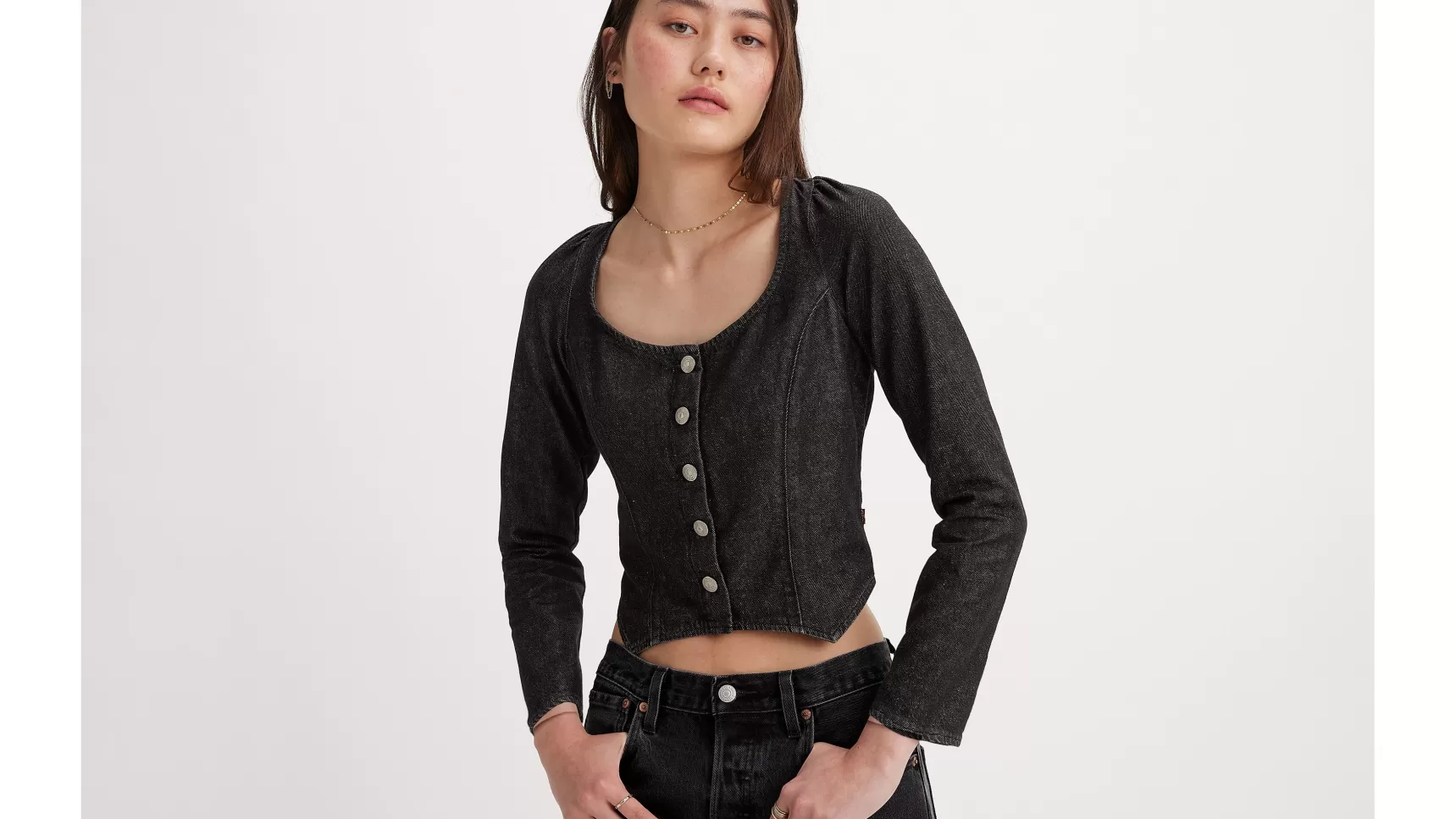 Best Sale Western Corset Blouse Met Lange Mouw Dames Tops & T-Shirts