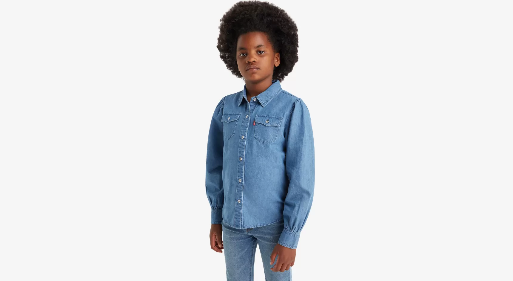 Cheap Western Denim Overhemd Met Lange Mouwen Voor Tieners Kinderen Tiener